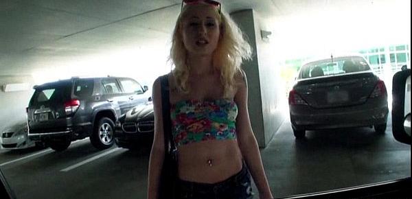  Teen Stacie Andrews gets screwed in a parking lot by a stranger